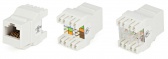 Вставка Keystone Jack RJ-45(8P8C), категория 6a (10G), белая Hyperline KJ6-8P8C-C6A-180-WH