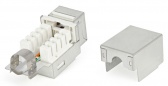 Вставка Keystone Jack RJ-45(8P8C), категория 6, экранированная, Dual IDC, белая Hyperline KJ2-8P8C-C6-90-SH-F-WH