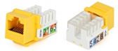 Вставка Keystone Jack RJ-45(8P8C), категория 5e, Dual IDC, желтая Hyperline KJ2-8P8C-C5e-90-YL