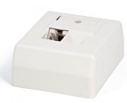 Розетка RJ-45, одинарная, категория 5e, настенная, экранированная Hyperline SB-GTS1-8P8C-C5E-SH-WH