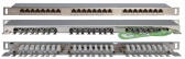 Патч-панель высокой плотности 19", 0.5U, 24 порта RJ-45, категория 6, Dual IDC, экранированная, Hyperline PPHD-19-24-8P8C-C6-SH-110D