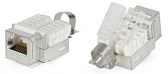 Вставка Keystone Jack RJ-45(8P8C), категория 5e, экранированная, Toolless, белая Hyperline KJ2-8P8C-C5e-TLS-SH-F-WH