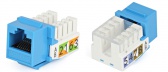 Вставка Keystone Jack RJ-45(8P8C), категория 5e, Dual IDC, синяя Hyperline KJ2-8P8C-C5e-90-BL